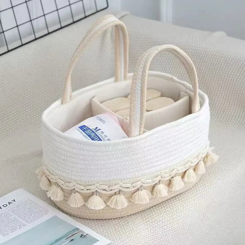 Volas Handwoven Storage Basket with Removable Compartments