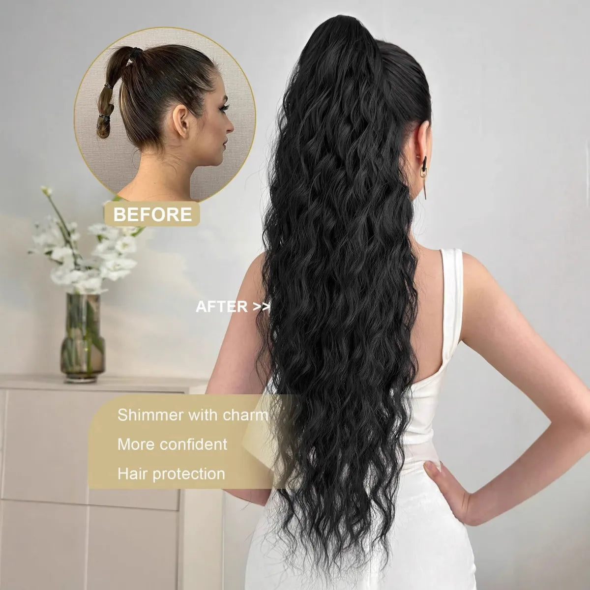 Volas Synthetic Hair Ponytail with Claw Clip