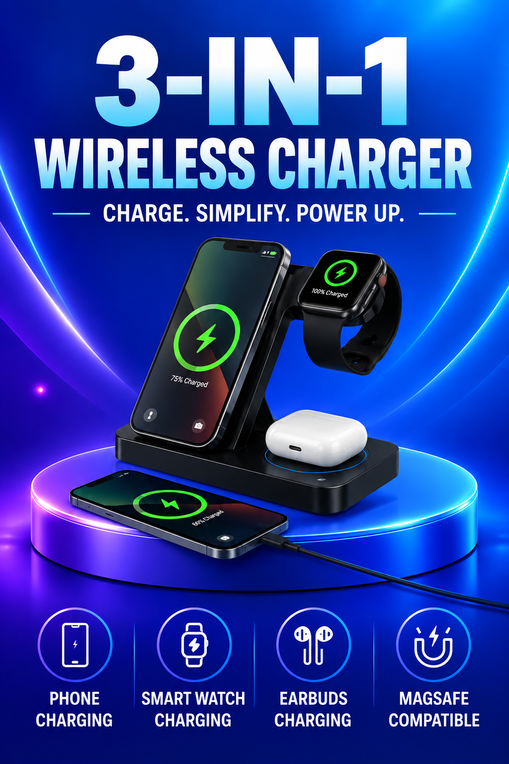 Volas Universal 4-in-1 Wireless Fast Charger