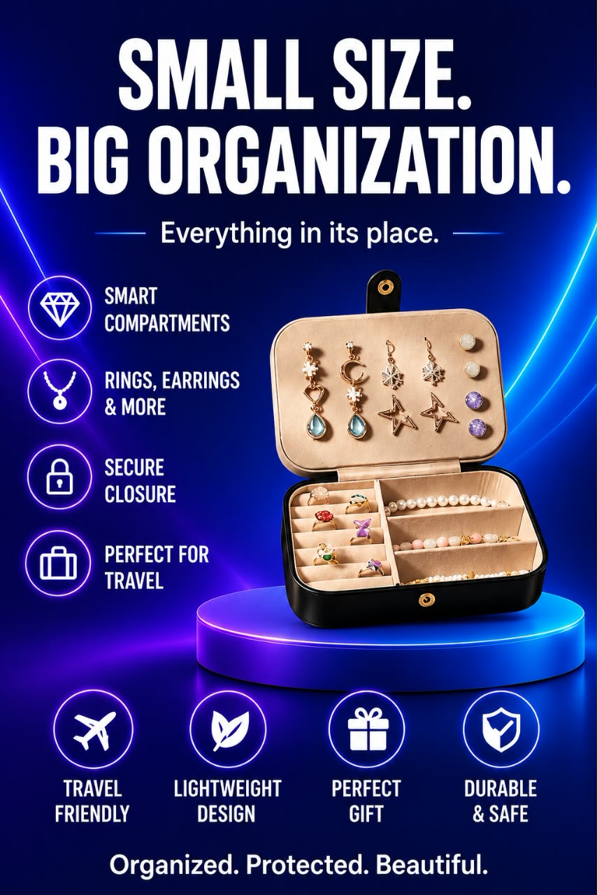 Volas Portable Dual Layer Jewelry Storage Box