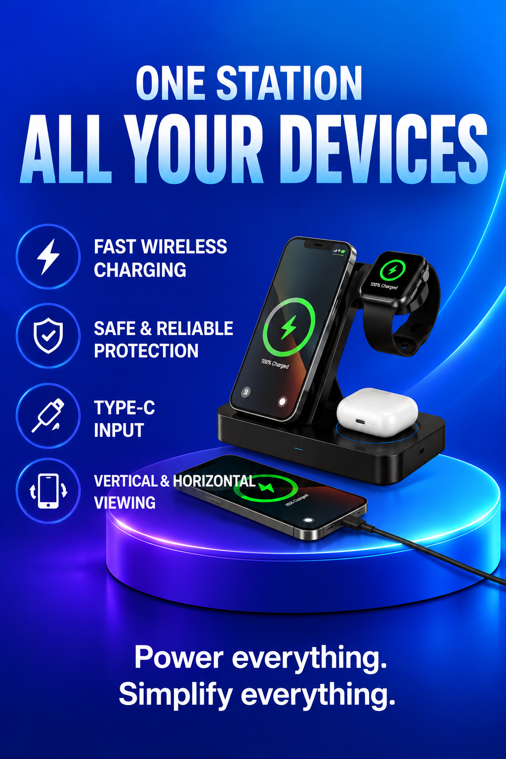 Volas Universal 4-in-1 Wireless Fast Charger