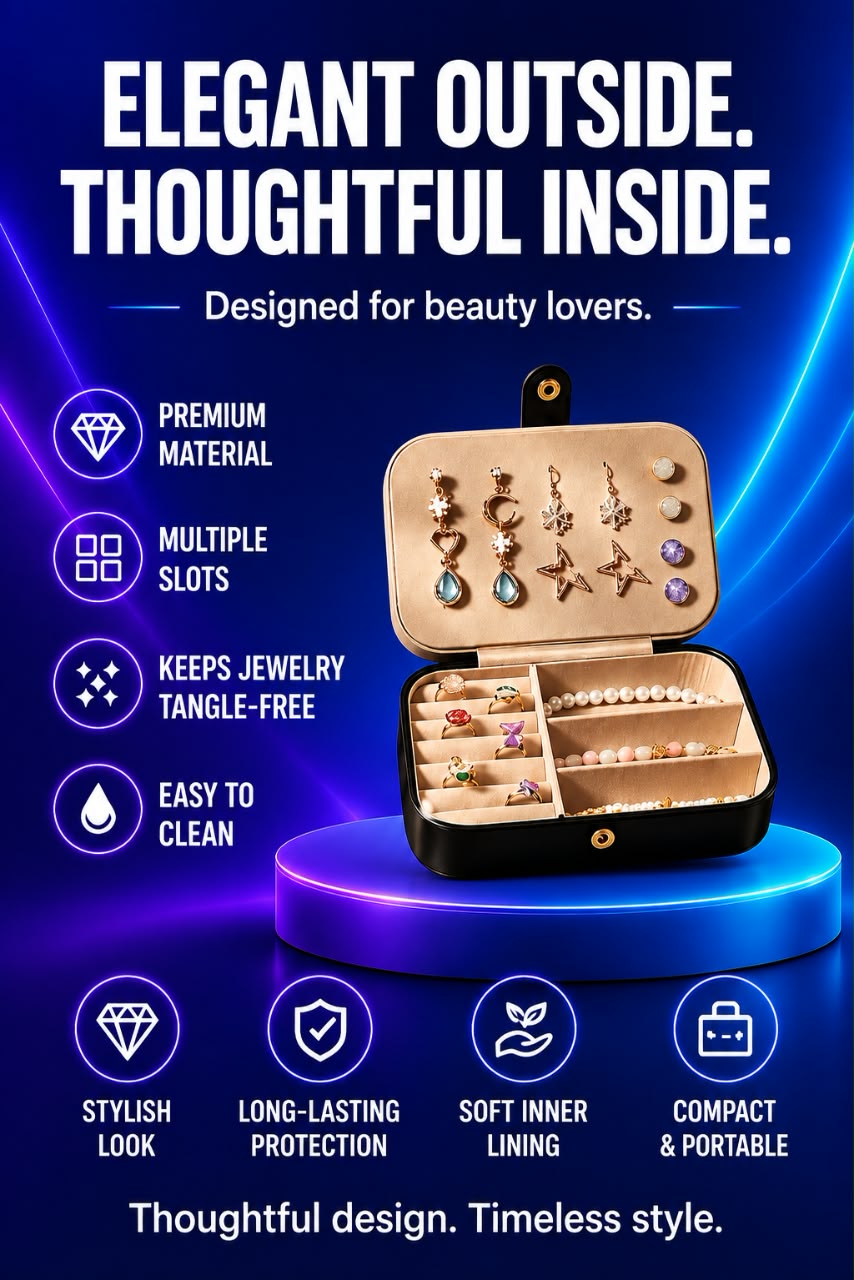 Volas Portable Dual Layer Jewelry Storage Box