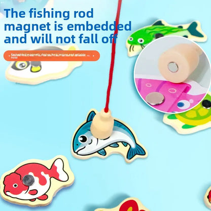 Volas Wooden Magnetic Fishing Game for Kids