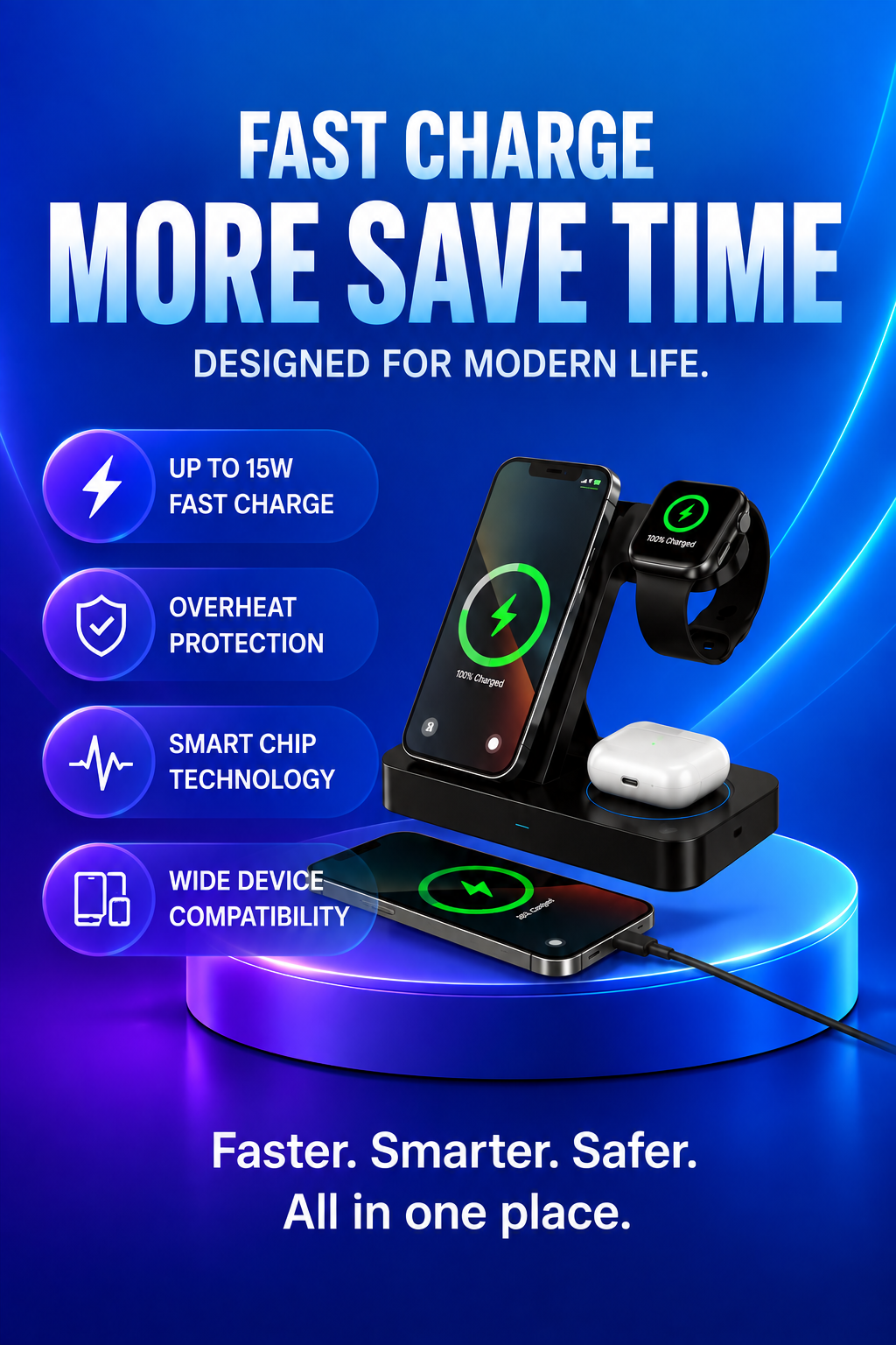 Volas Universal 4-in-1 Wireless Fast Charger