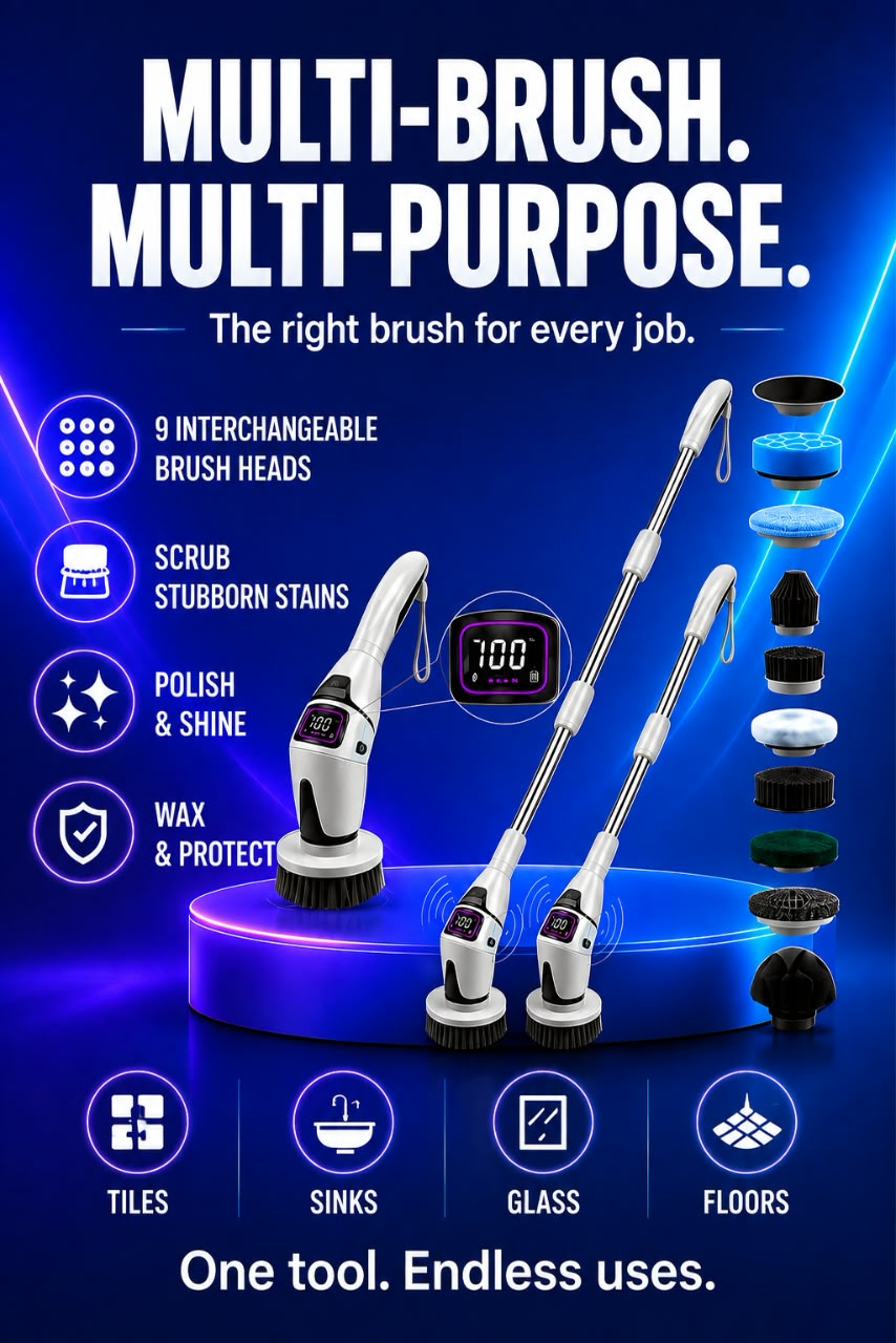 Volas Multifunctional Wireless Electric Cleaning Brush with Voice Prompt