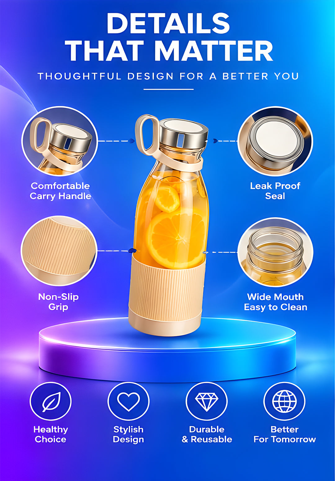Volas Mini USB Rechargeable Portable Juicer Cup