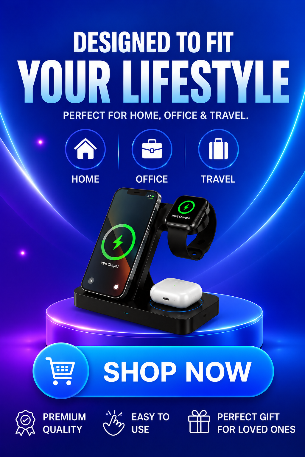 Volas Universal 4-in-1 Wireless Fast Charger