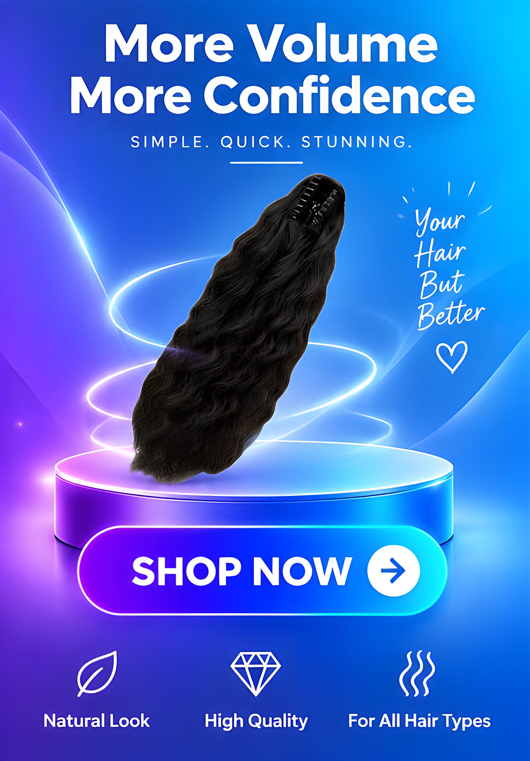 Volas Synthetic Hair Ponytail with Claw Clip