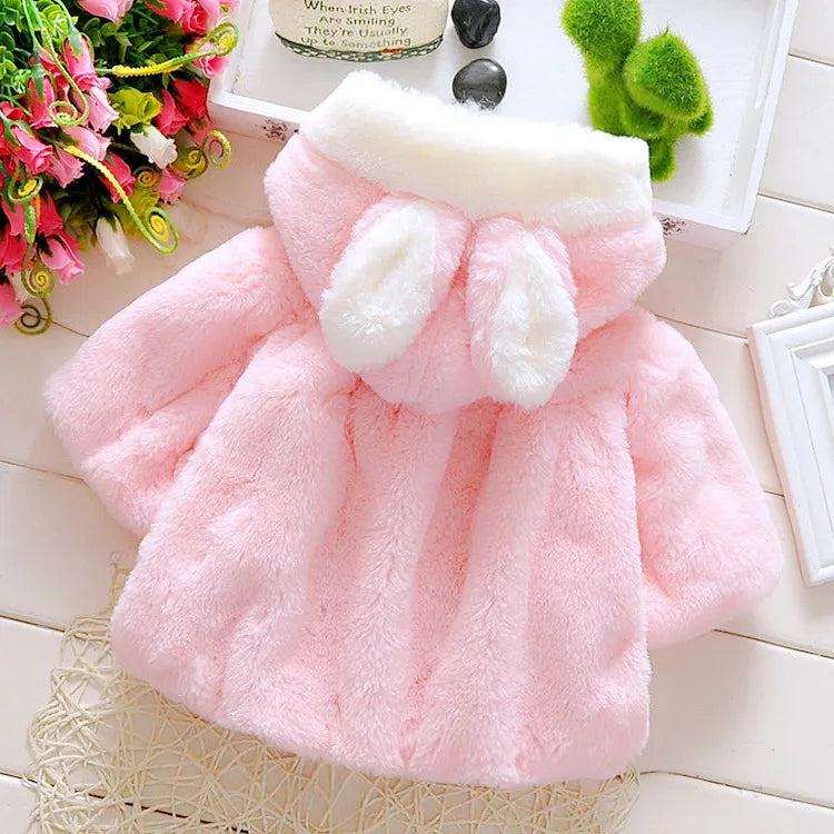 Volas Girls Faux Fur Hooded Coat
