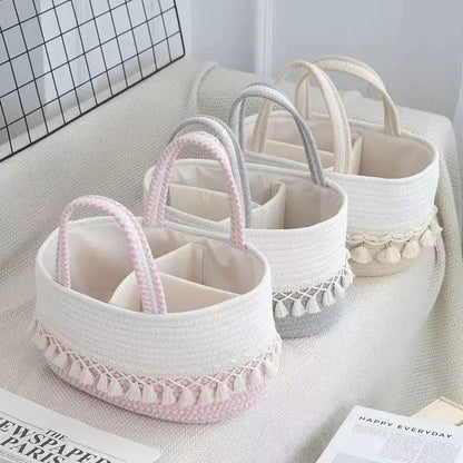 Volas Handwoven Storage Basket with Removable Compartments