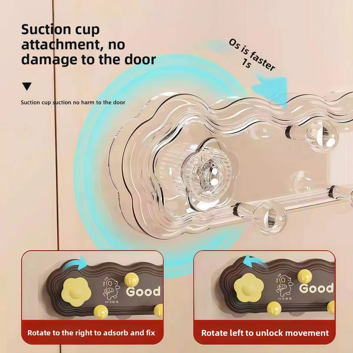 Volas Rotating Suction Cup Hooks with Adhesive Backing