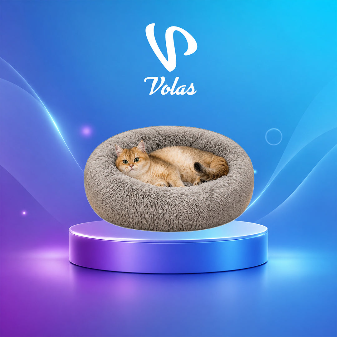 Volas Round Fluffy Plush Pet Bed