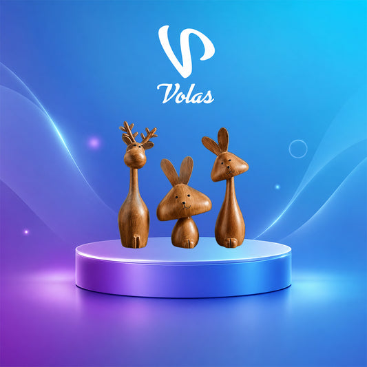 Volas Medieval Style Rabbit Family Figurine