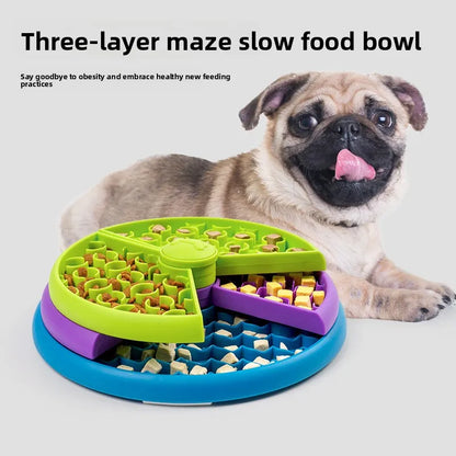 Volas Three-Layer Slow-Feeding Pet Bowl