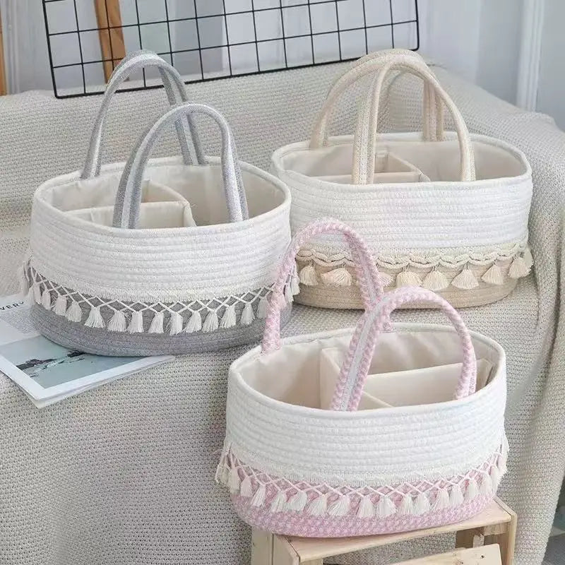 Volas Handwoven Storage Basket with Removable Compartments