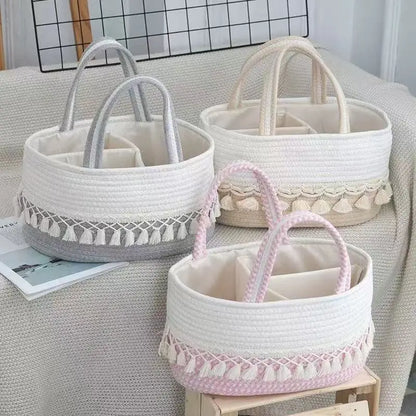 Volas Handwoven Storage Basket with Removable Compartments