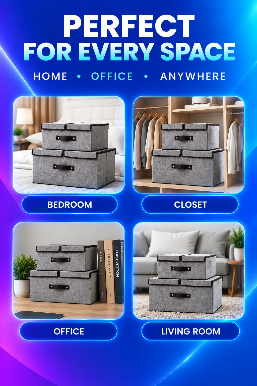Volas Foldable Fabric Storage Box with Dividers