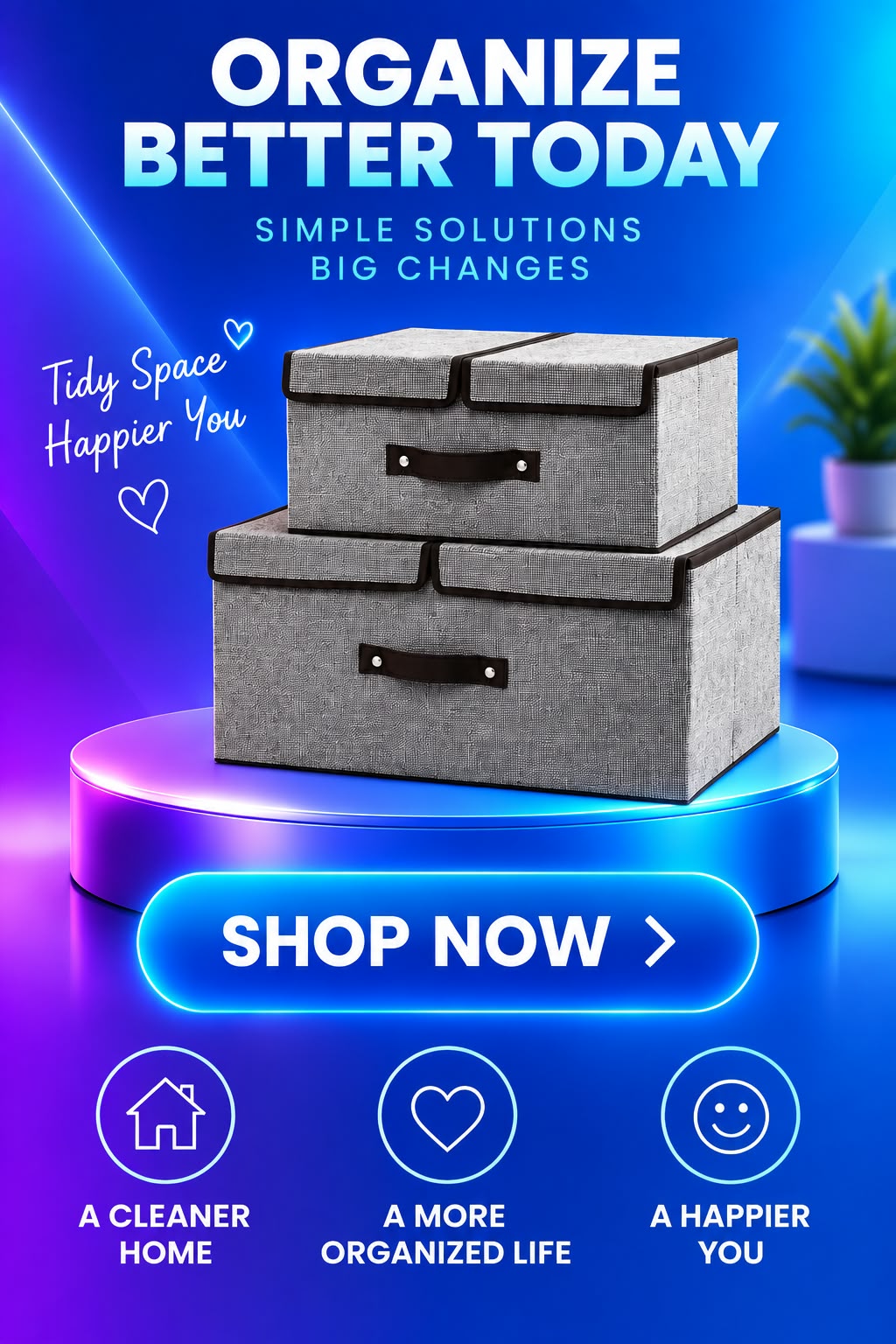 Volas Foldable Fabric Storage Box with Dividers