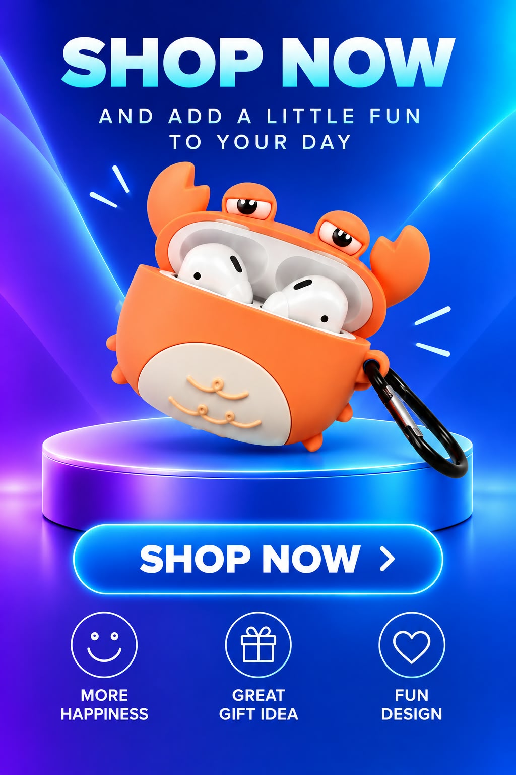 Volas Cartoon Silicone AirPods Case Cover