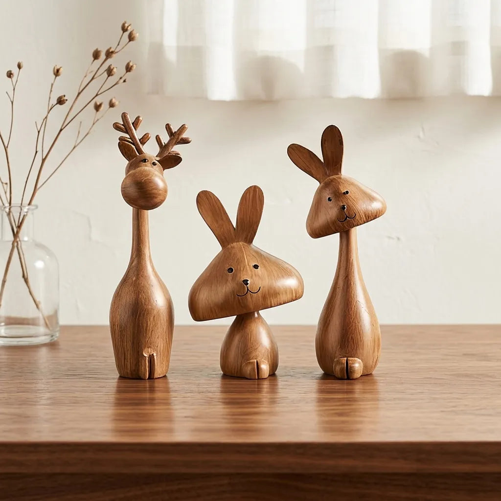Volas Medieval Style Rabbit Family Figurine