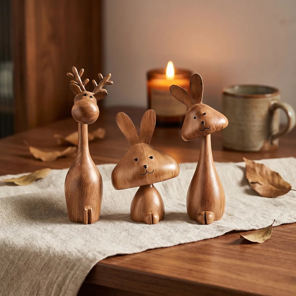 Volas Medieval Style Rabbit Family Figurine