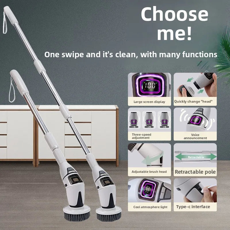 Volas Multifunctional Wireless Electric Cleaning Brush with Voice Prompt