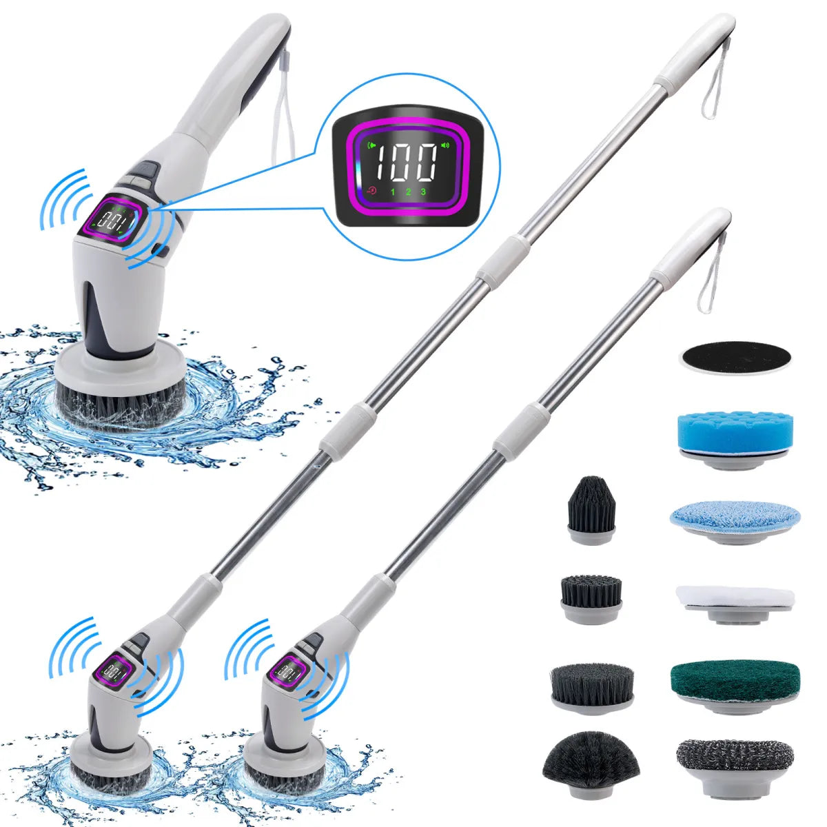 Volas Multifunctional Wireless Electric Cleaning Brush with Voice Prompt
