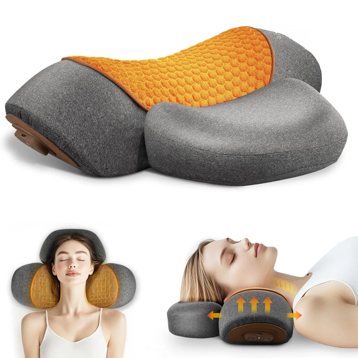 Volas Adjustable Heating Massage Neck Pillow with Memory Foam