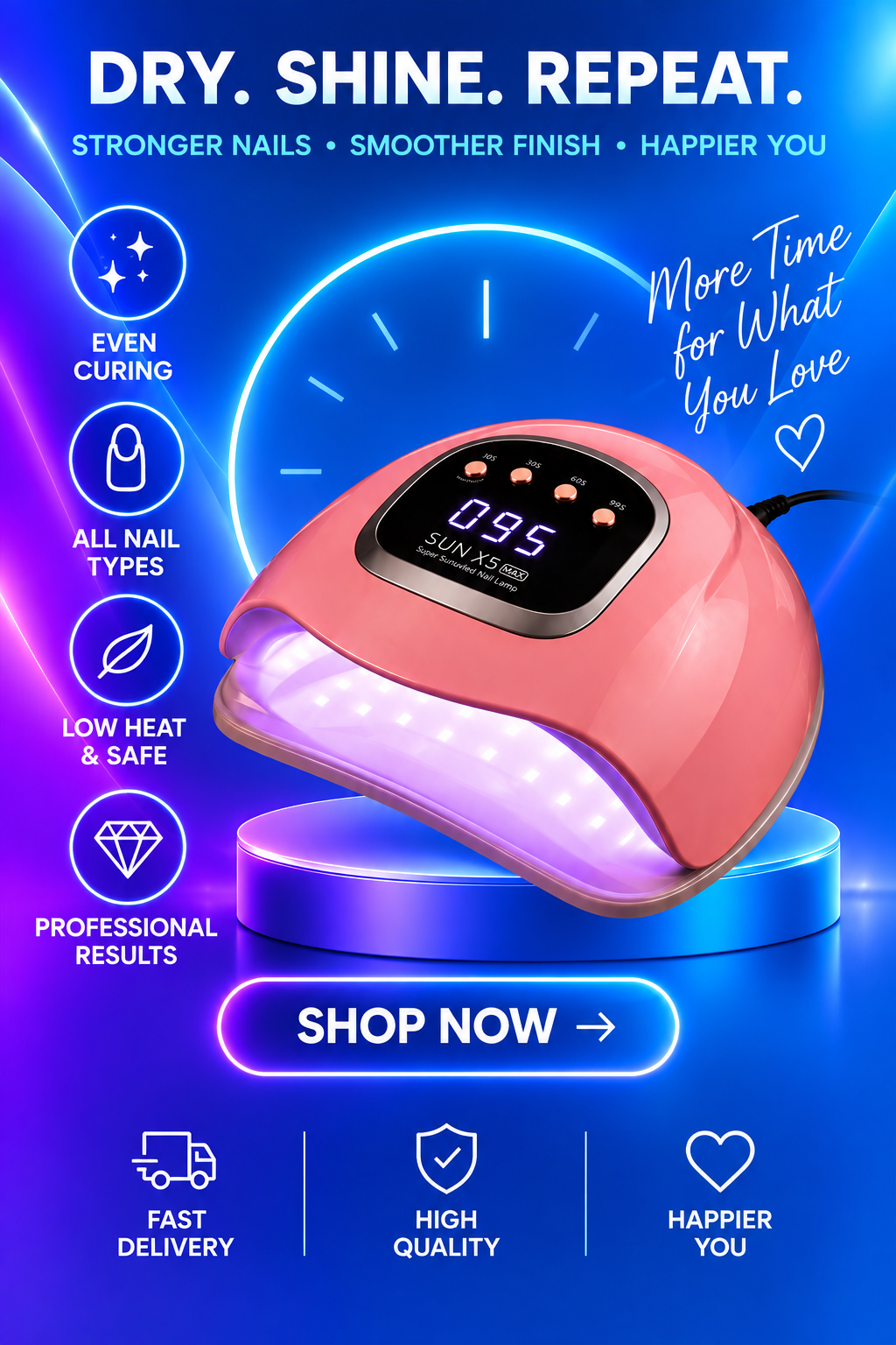 Volas LED Nail Lamp with Red Light Technology