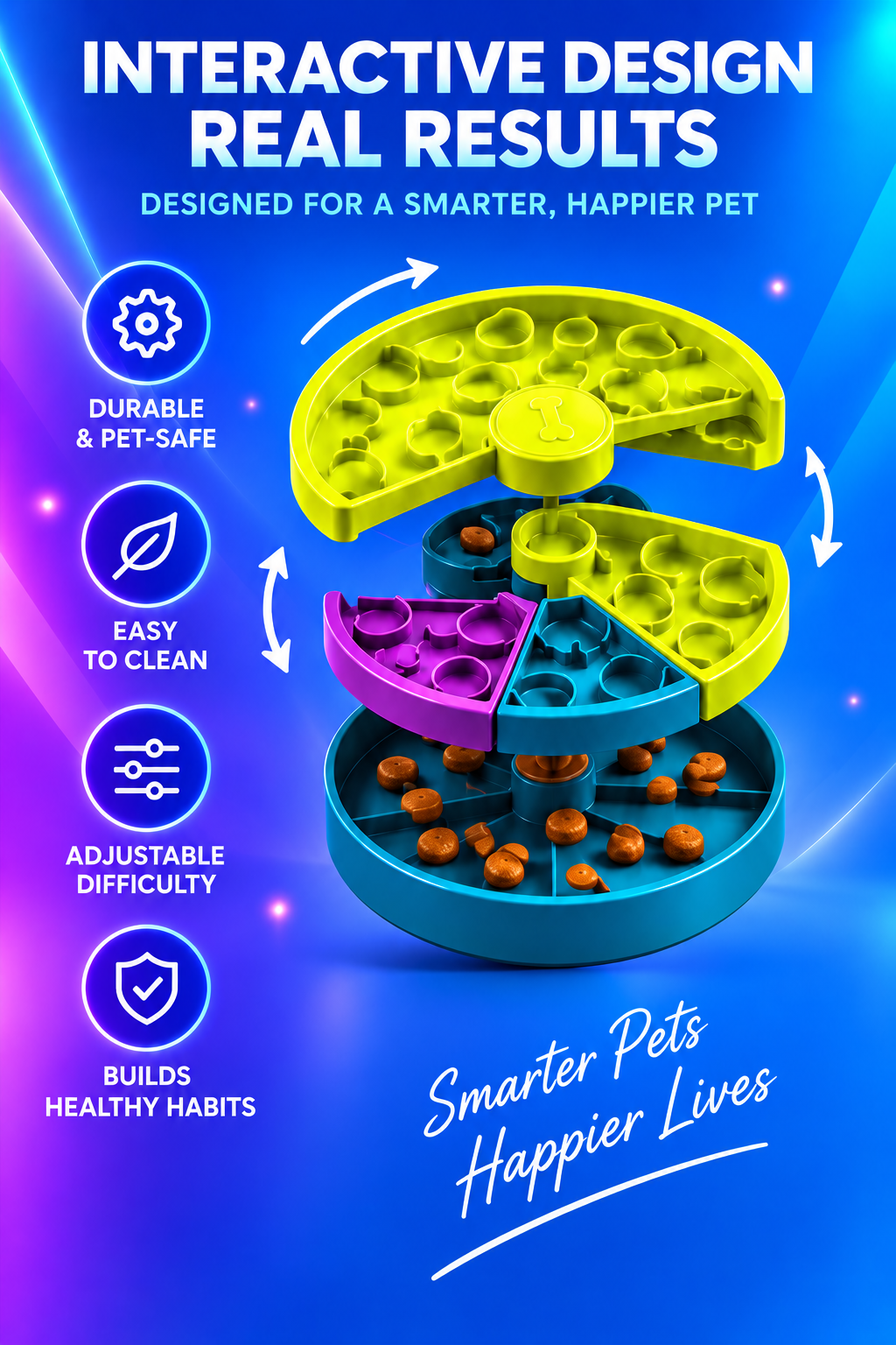 Volas Three-Layer Slow-Feeding Pet Bowl
