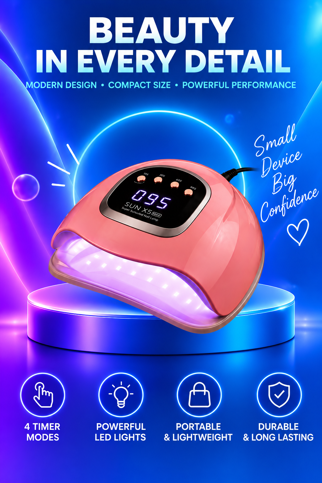 Volas LED Nail Lamp with Red Light Technology