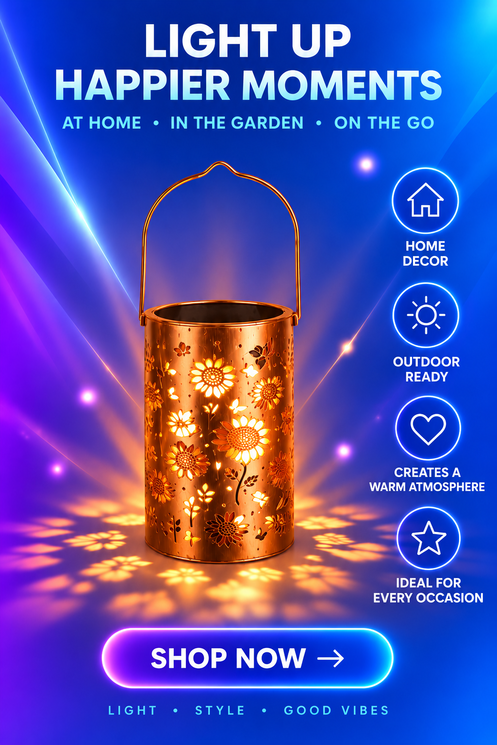 Volas Solar Powered Outdoor Garden Hanging Light